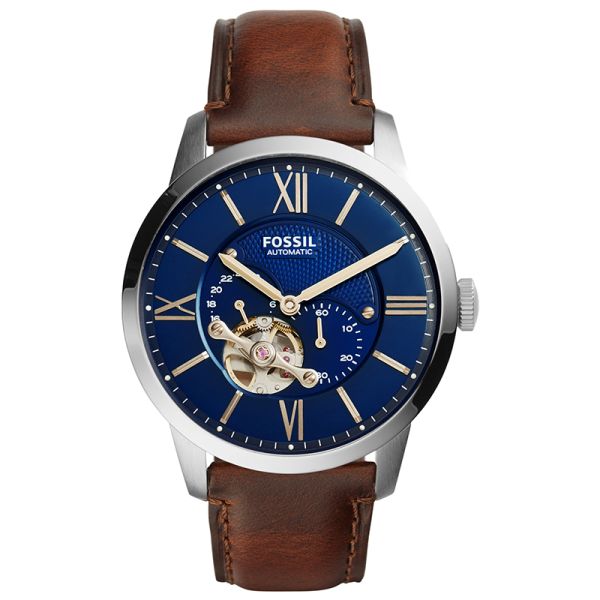 Fossil Townsman ME3110 Blue Brown leather strap men's watch