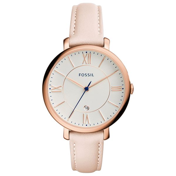 Fossil Jacqeline ES3988 White Rose leather strap women's watch