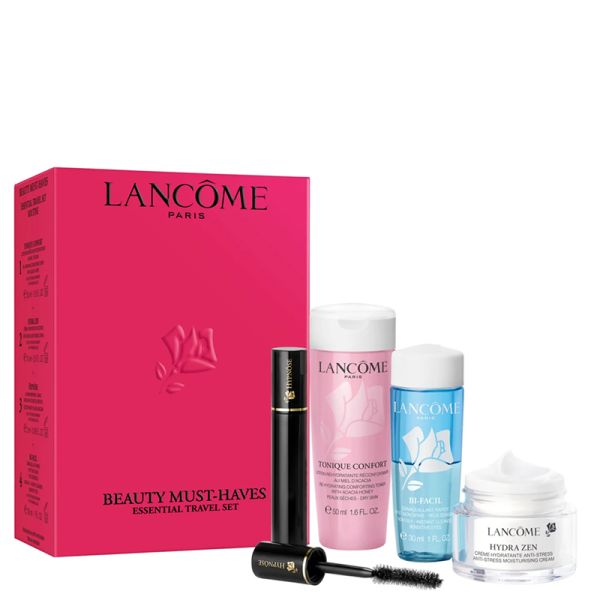 Lancôme Beauty Must-Haves set: Tonique Confort 50 ml + Hydra Zen cream 15 ml + Bi-Facil makeup remover 30 ml + Hypnôse mascara