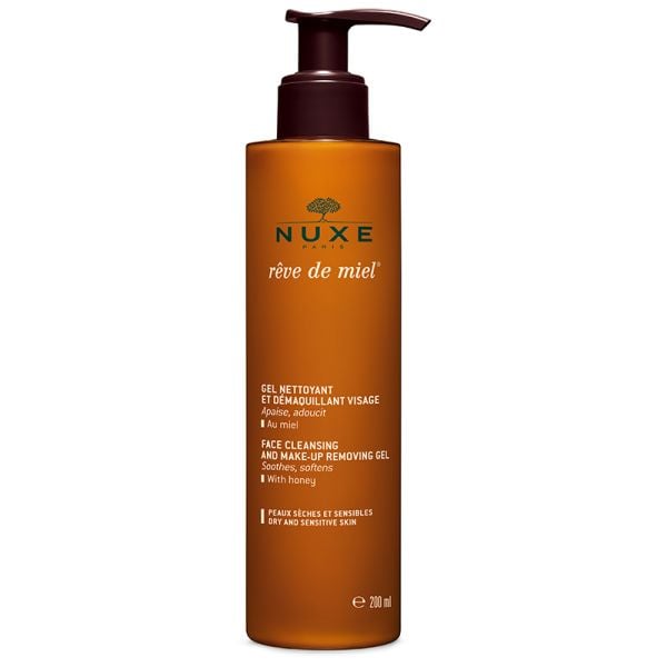 Nuxe Rêve de miel cleansing and make-up removing gel pump bottle 200 ml