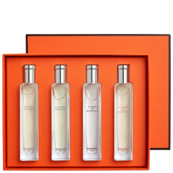 Hermès Gardens set: Jardin à Cythère Eau de Toilette 15 ml + Jardin sur le Nil Eau de Toilette 15 ml + Jardin de Monsieur Li Eau de Toilette 15 ml + Jardin sur la Lagune Eau de Toilette 15 ml