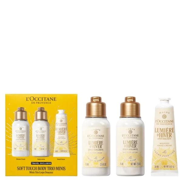 L'Occitane Soft Touch Body Trio Minis set: Lumière d'Hiver shower cream 75 ml + body lotion 75 ml + hand cream 30 ml