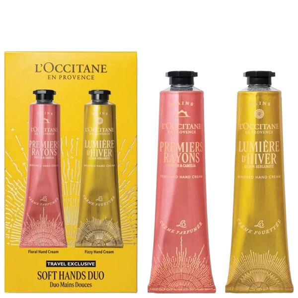 L'Occitane Soft Hands Duo set: Premiers Rayons floral cream 75 ml + Lumière d'Hiver fizzy cream 75 ml