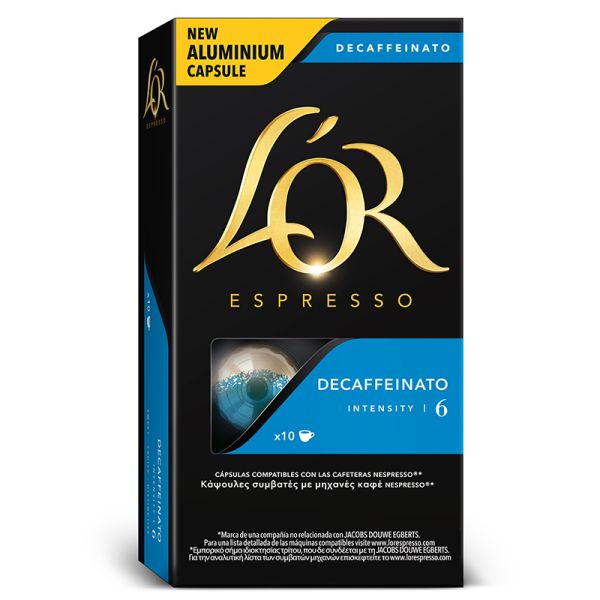 Coffee capsules L'Ôr espresso decaffeinate nespresso system 10 units