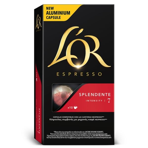 L'Ôr espresso splendente nespresso system coffee capsules 10 units