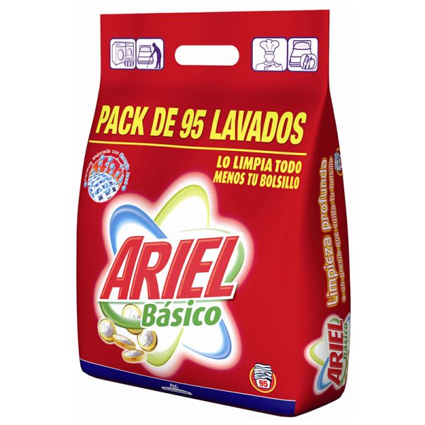 Ariel powder detergent basic suitcase 95 doses