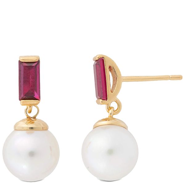 Majorica Selene Ruby Red Zirconia Earrings