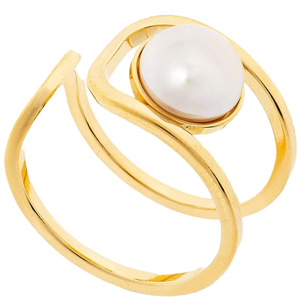 Majorica Atenea open ring with pearl