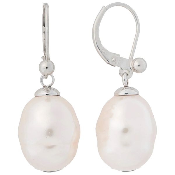 Majorica Agora Short rhodium-plated silver earrings