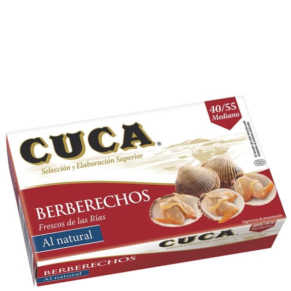 Cockles in brine Cuca 40/55 pieces medium 63 g tin