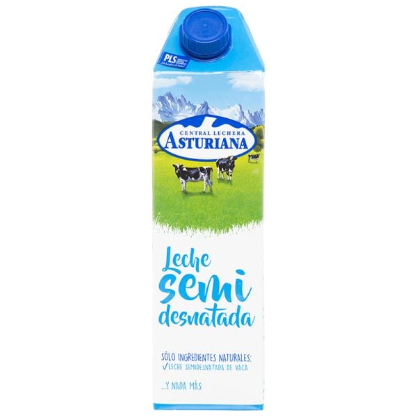 Semi-skimmed milk Central Lechera Asturiana 1l carton