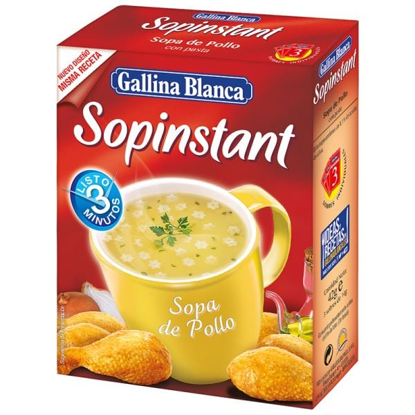 Chicken soup with pasta sopinstant Gallina Blanca 3x39 g packet
