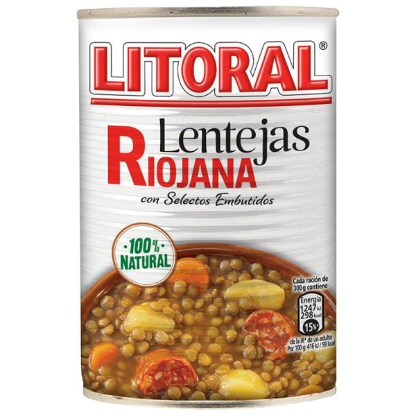 Rioja-style Lentils Litoral 425 g tin