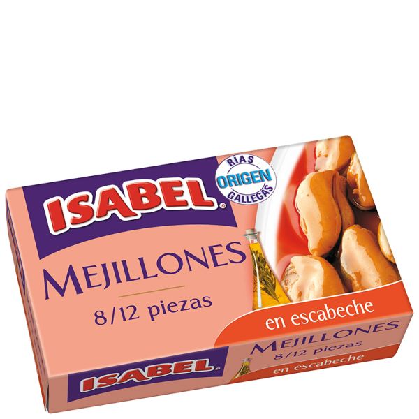 Mussels in pickled sauce Isabel 8/12 pieces 69 g tin