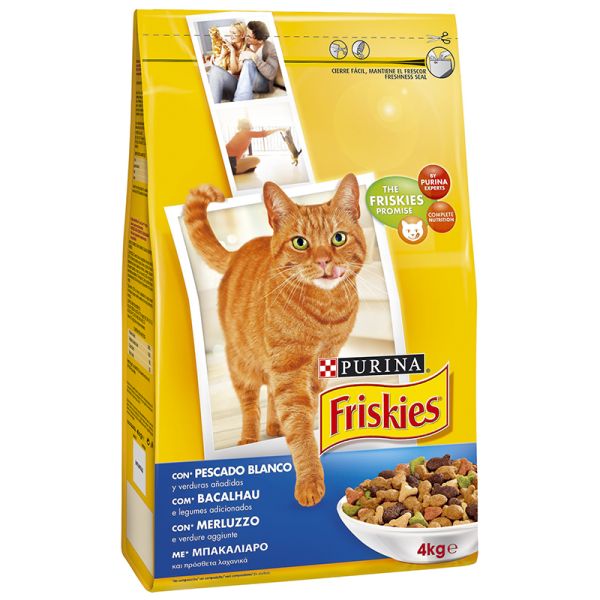 Cat food Friskies adult white fish and vegetables 4 kg bag