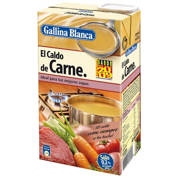 Beef broth Gallina Blanca 100% natural 1 l brik