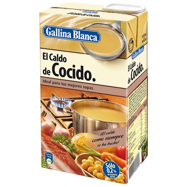 Homemade style broth Gallina Blanca 100% natural gluten free 1 l brik