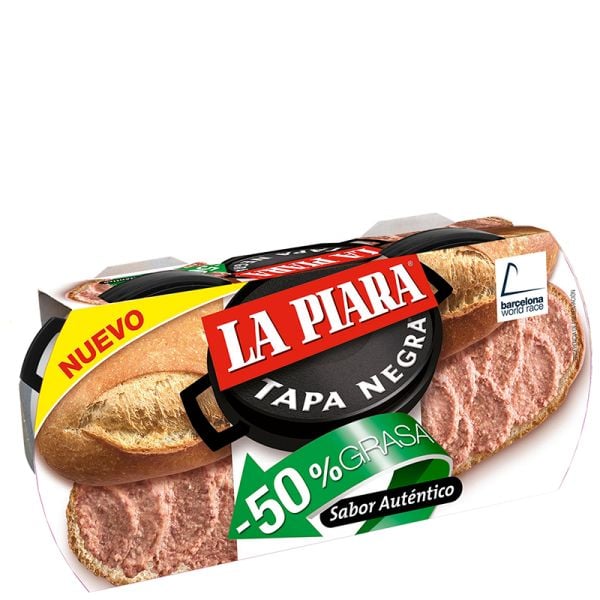 Pork liver pate La Piara Black Top -50% fat content 2x73 g tin