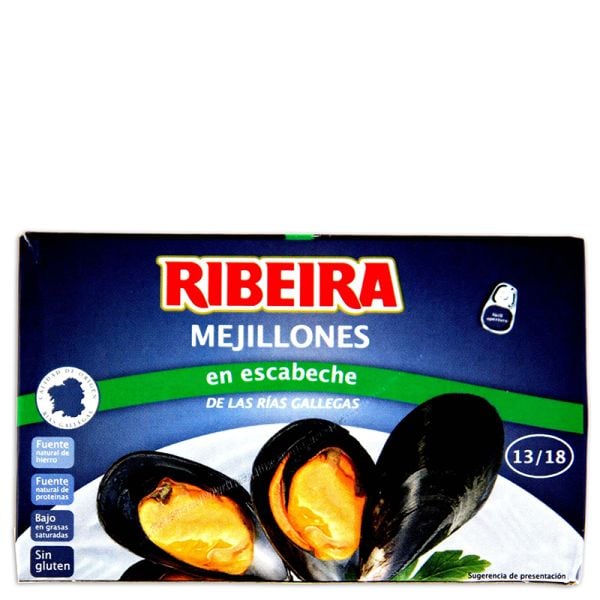 Mussels in pickled sauce Ribeira 13/18 pieces 69 g tin