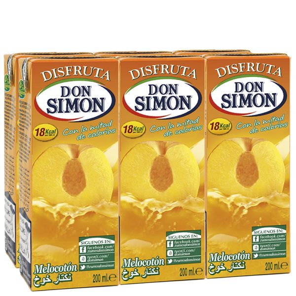 Peach nectar Don Simón Disfruta no added sugar 20 cl brik