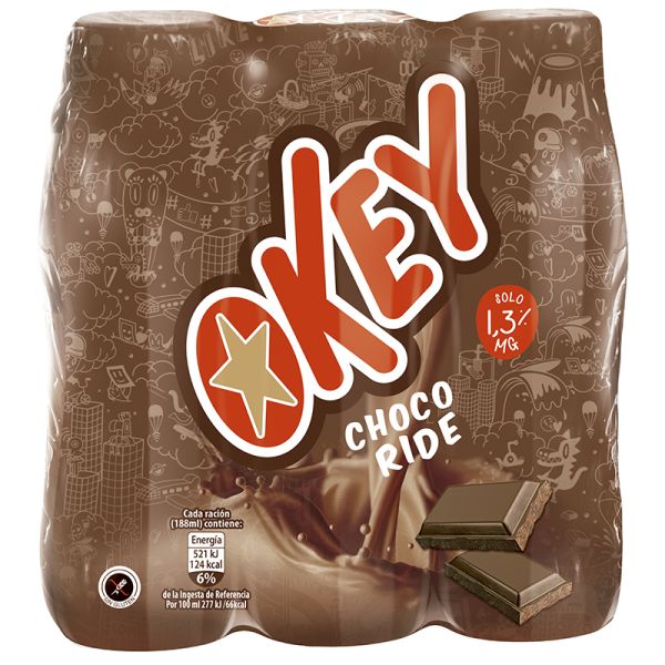 Chocolate milkshake Okey 3x188ml bottle