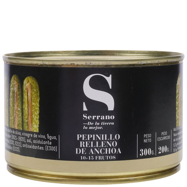 Conservas Serrano Gherkin stuffed with anchovy 300 g tin