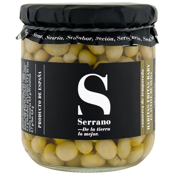 Fried baby beans in olive oil Conservas Serrano 430 g jar