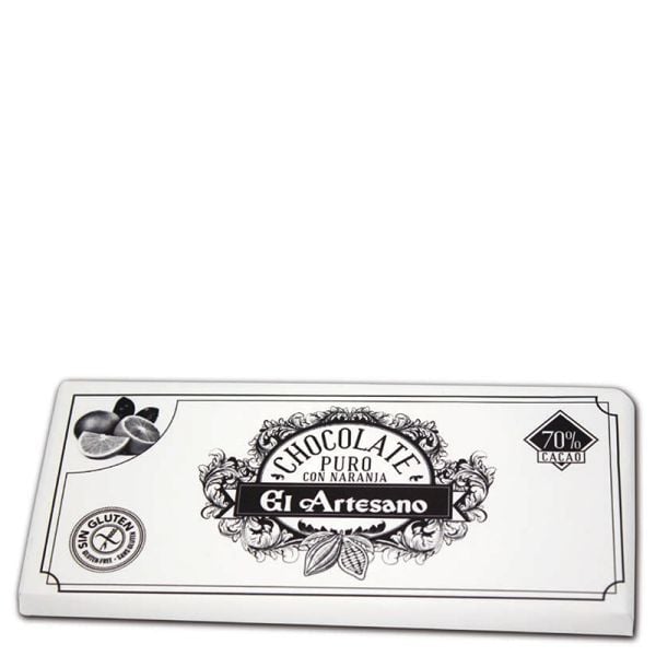 Dark chocolate 70% cocoa with orange El Artesano 125 g tablet
