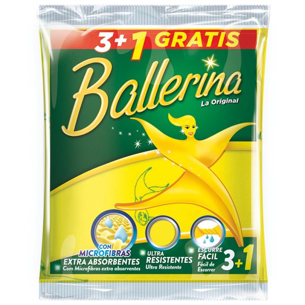 Multipurpose Cloth 50x35 cm Ballerina 3 units