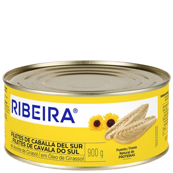 Ribeira Mackerel fillets in sunflower oil 1 kg tin