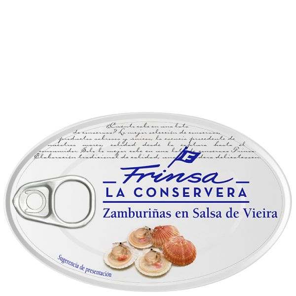 Frinsa Zamburiñas in scallop sauce 111 g tin