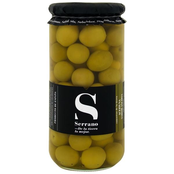 Anchovy flavored pitted manzanilla olives Conservas Serrano 650 g jar