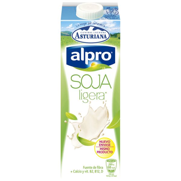 Light soy beverage alpro soya Central Lechera Asturiana 1 l carton