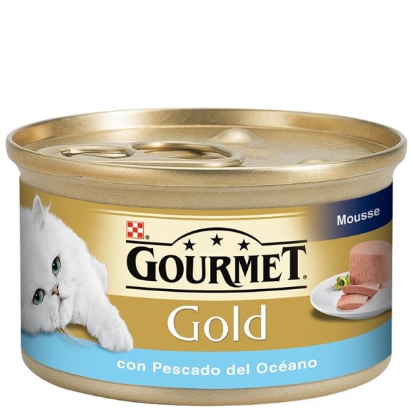 Cat food Gourmet gold mousse with ocean fish 85 g tin