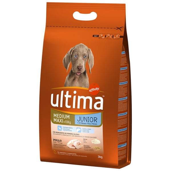 Foods rich in chicken and rice dog Ultima junior 3 kg bag