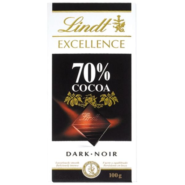 Black chocolate Lindt excellence 70% cocoa tablet 100 g