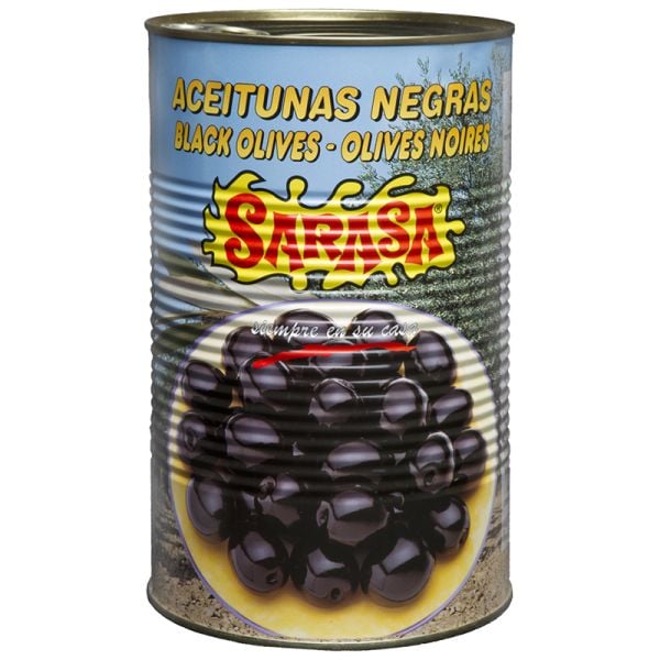 Sarasa Black olives with stone 4,2 kg tin