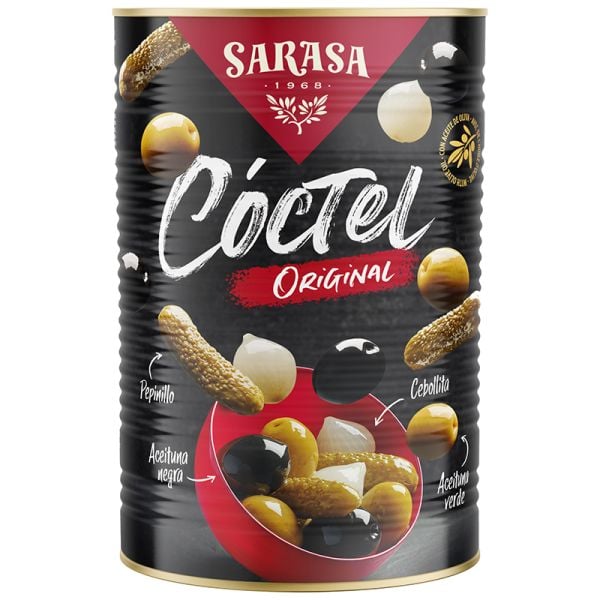 Sarasa Olives and pickles cocktail mix with oil 4,2 kg tin