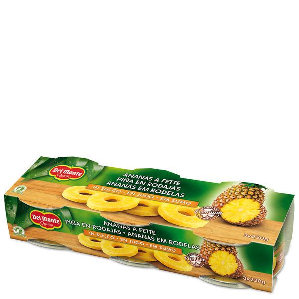 Sliced ​​pineapple in juice Del Monte 3x145 g tin