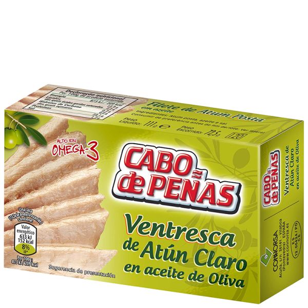 Yellowfin tuna belly in olive oil Cabo de Peñas 72 g tin