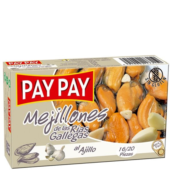 Mussels from the Rias Gallegas with garlic Pay-Pay 70 g tin