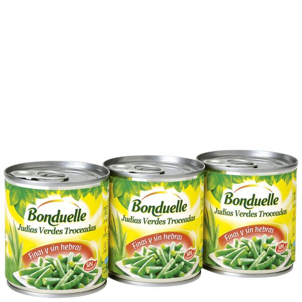 Chopped green beans Bonduelle 3x110 g tin