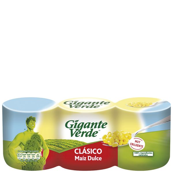 Sweet corn Gigante Verde 3x140 g tin