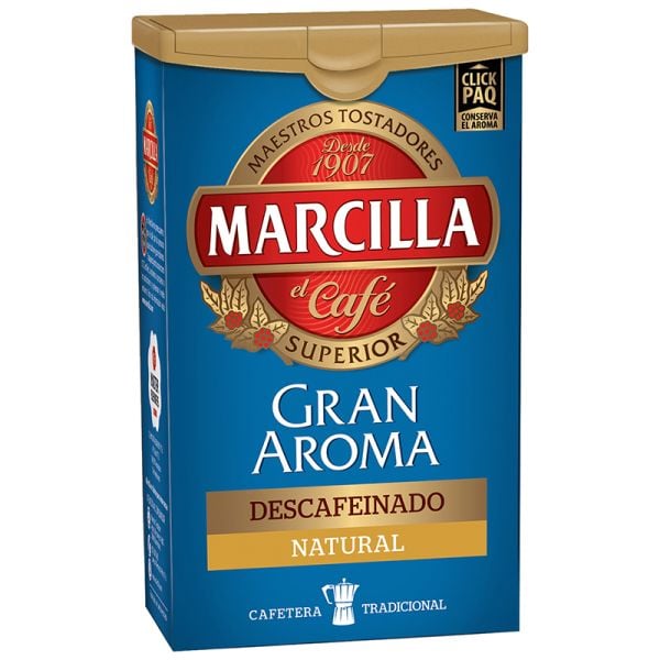 Naturally decaffeinated ground coffee Marcilla Intense great aroma pack 200 g