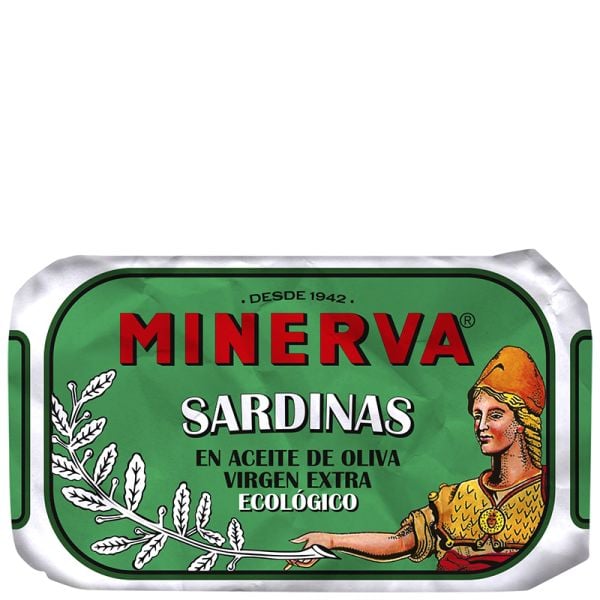 Minerva Sardines in organic olive oil 120 g tin