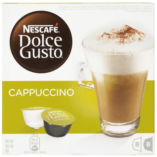 Cappuccino coffee capsules Nescafé dolce gusto system 8 doses