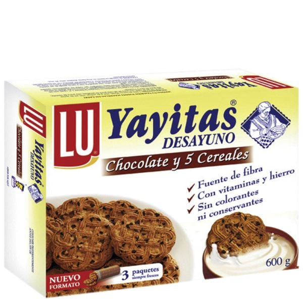 Cookies with chocolate & 5 grains Yayitas box 600 g