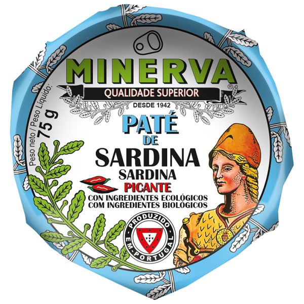 Minerva Organic spicy sardine pate 75 g tin