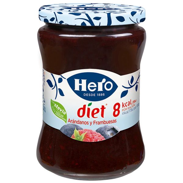 Dietary blueberry and raspberry confiture Hero diet 280 g jar