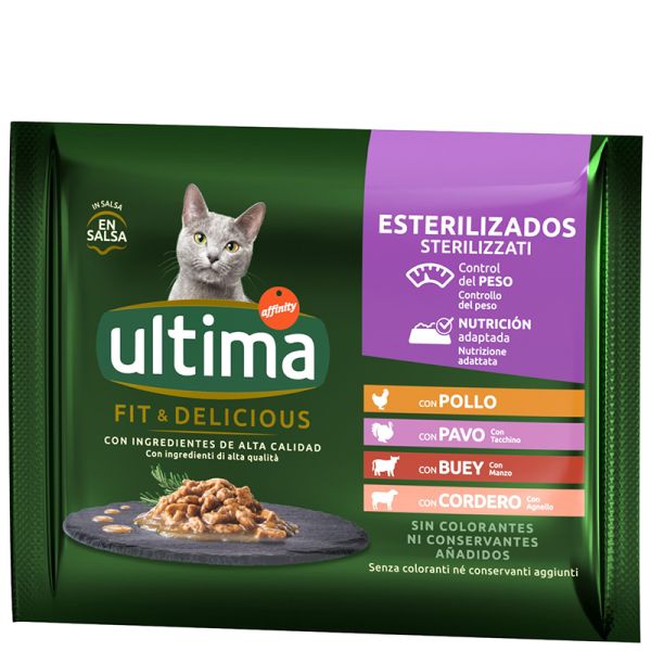 Ultima Wet cat food meat for sterilized cats 4x85 g